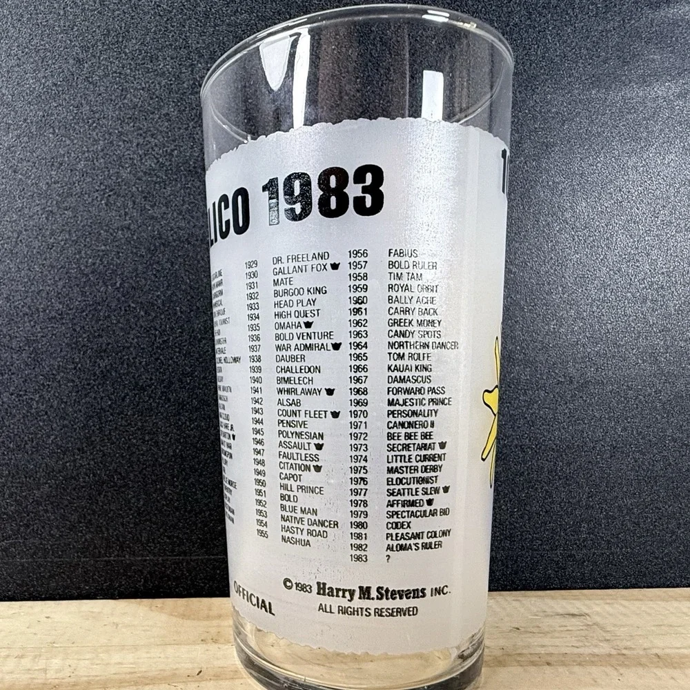 108th Preakness‎ Pimlico Baltimore MD 1983 Horse Race Souvenir Drinking Glass